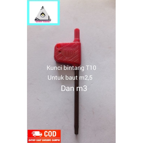 kunci bintang kunci holder T10 baut kunci m2,5-m3