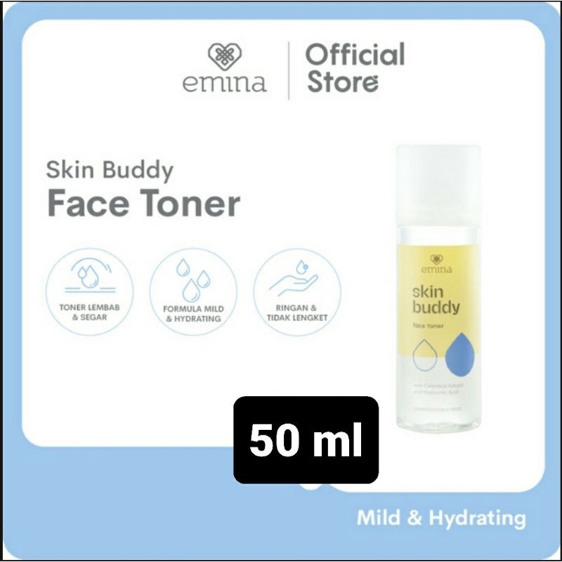 EMINA SKIN BUDDY FACE TONER 50ML - MILD & HYDRATING TONER /7TH HEAVENS