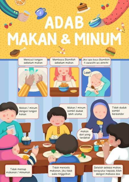 Contoh Hiasan Poster Aturan Makan Contoh Poster