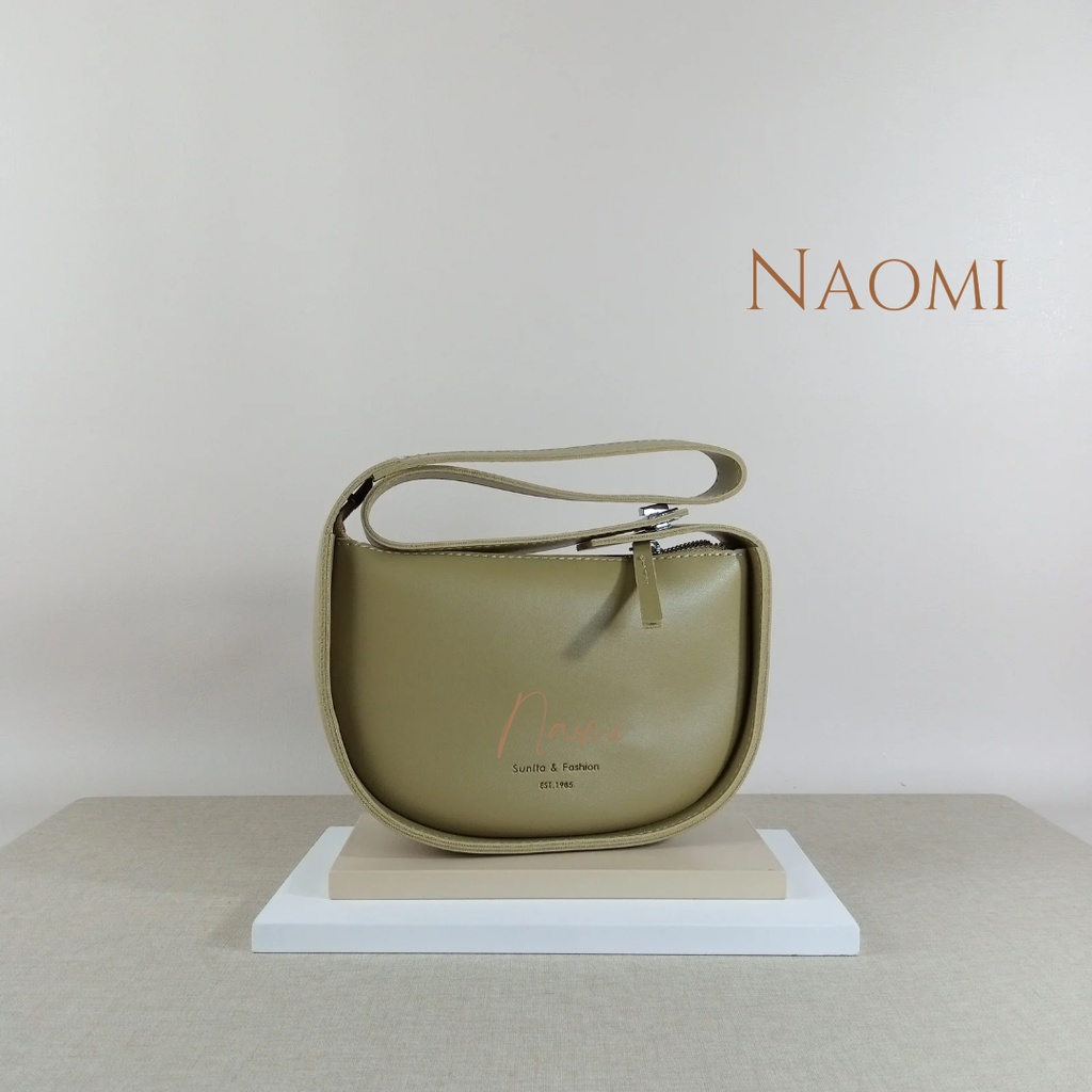 NAOMI - Andini Sling Bag Impor - Tas Selempang - Tas Import Wanita Fashion Korea - Sling Bag Model Cantik Unik Kekinian Terbaru - Latest Daily Selempang - Sling bag PU Leater