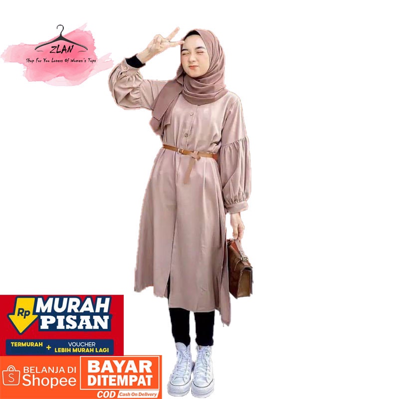 Baju Baju Imfort Wanita Nadin Plain Tunik Shakila Premium