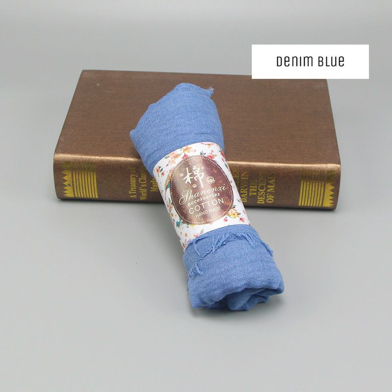 Crinkle Scarf 20 Warna / Crinkle hijab / Pashmina Rawis / Pashmina Crinkle-Denim blue