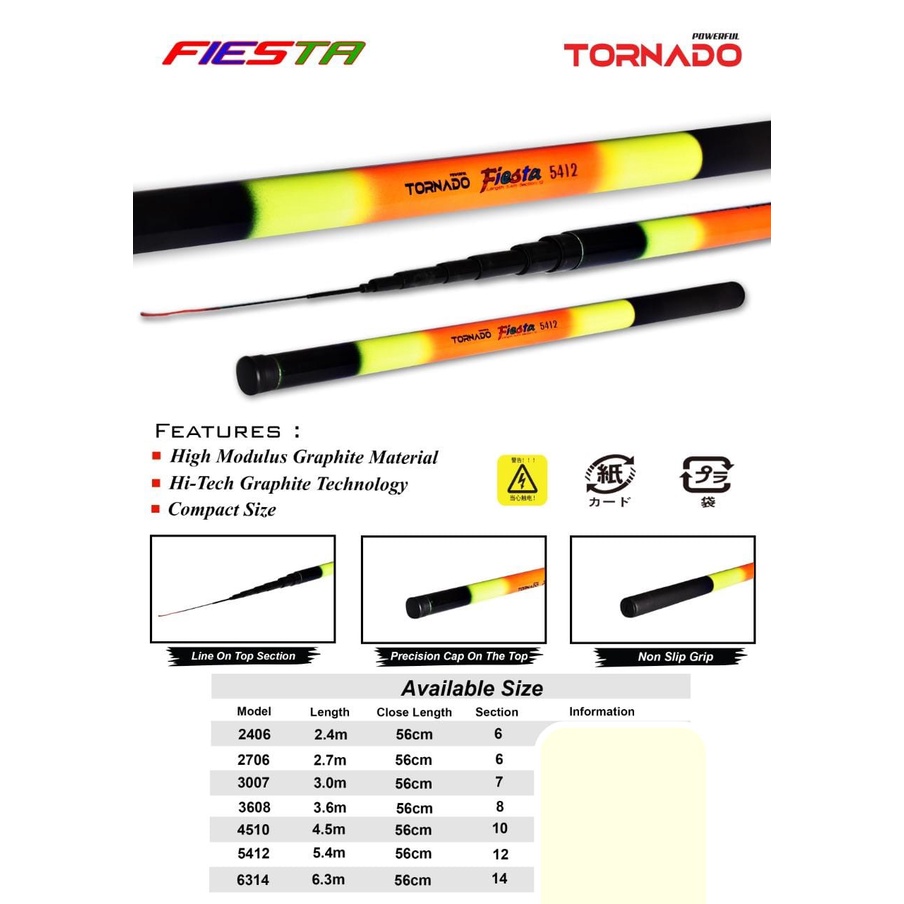 Joran Pancing Tegek TORNADO Fiesta Tegeg Stik Rod Tongkat Alat pancing Pancingan Ruas Murah