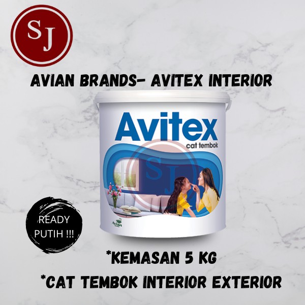 Cat tembok interior AVITEX 5KG Galon 5 KG Tembok Interior Plafon Dinding Avian Paint