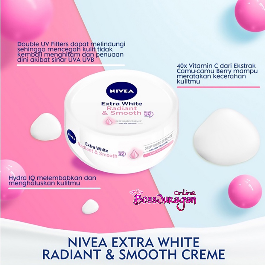 (BOSS) NIVEA Body CREAM Extra White Radiant &amp; Smooth Cream 50 ml