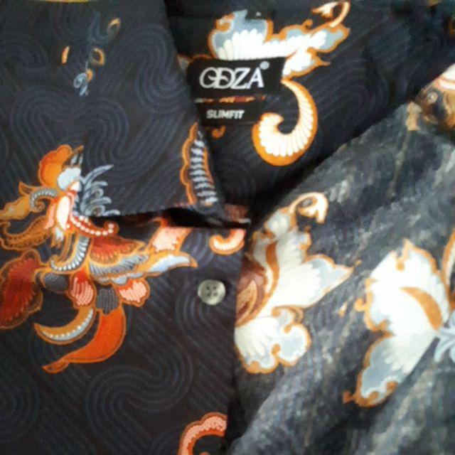 Odza Kemeja Batik Slim Fit Lengan Pendek Baju Pria Modern