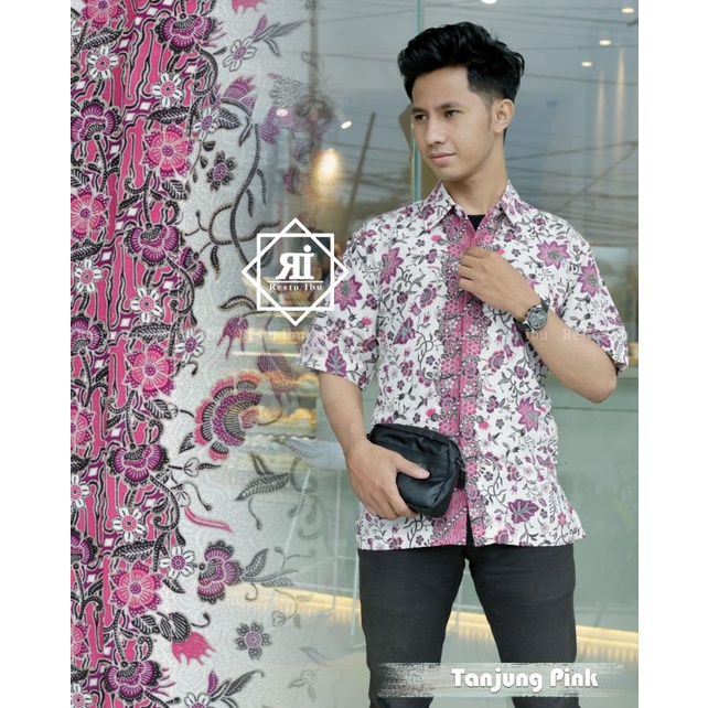 Zaja - Baju Kemeja Batik Pria Elegant Atasan Tradisional Pria Indonesia Baju Batik Lengan Pendek Pakaian Formal Pria Dewasa Baju Kondangan Cowo