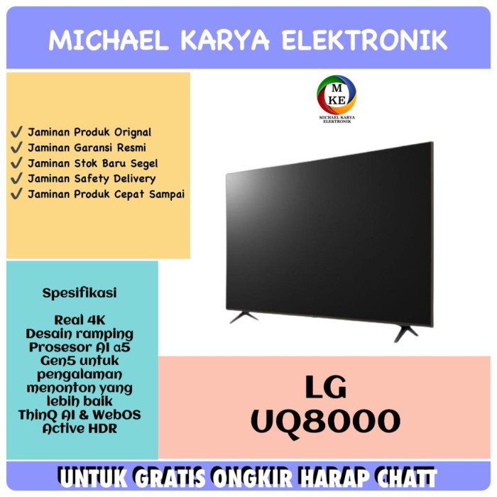adrianisalsabila - LED TV LG 50UQ8000PSC 50 INCH 4K UHD SMART TV LG 50UQ8000 50 INCH LG