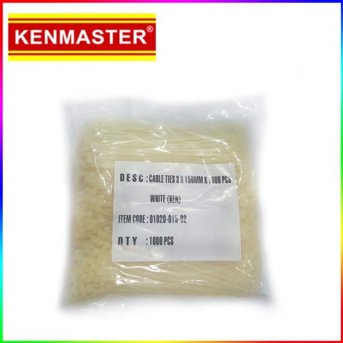 

Office & Stationery | Document Organizer | Kenmaster Nylon Kabel Tis 15 Cm Cable Ties 3 X 150 Mm 1000 Pcs Putih | Best Seller