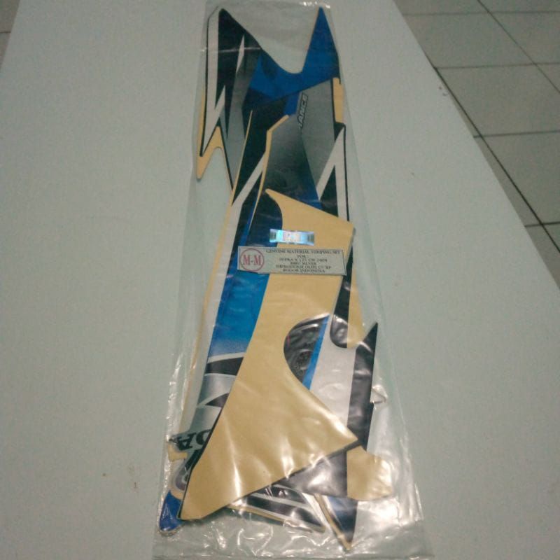 POLET STRIPING SUPRA X 125 2008 CW BIRU SILVER