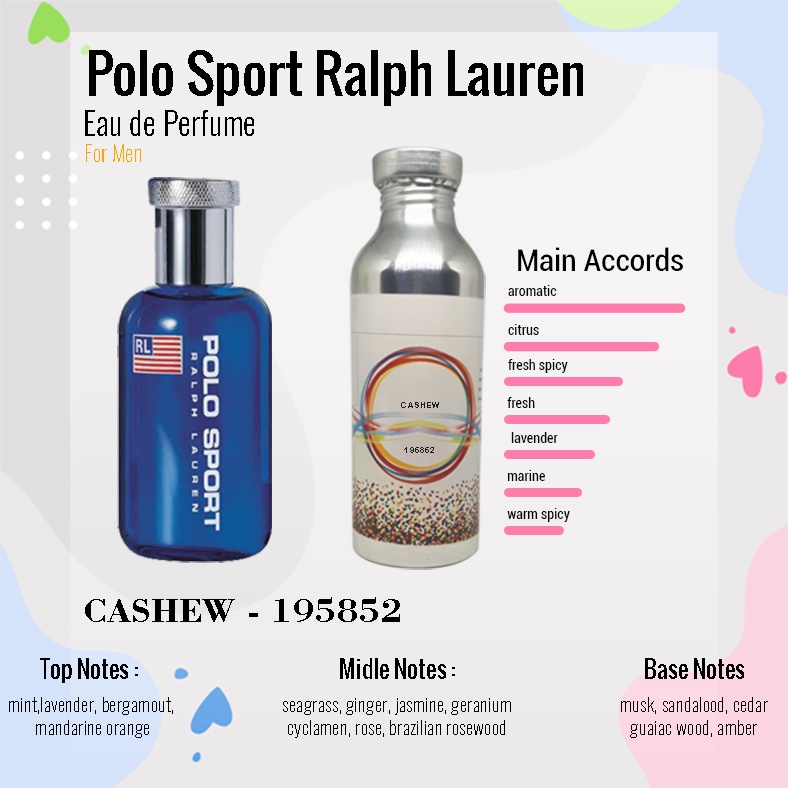 BIBIT PARFUM MURNI POLO SPORT MAN - CASHEW NICA FRAGRANCE 500 ML SEGEL PABRIK