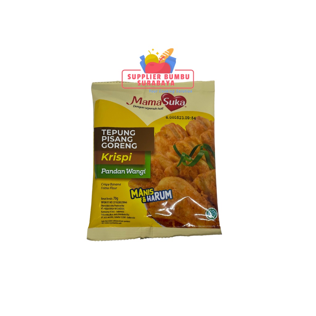 MamaSuka Tepung Pisang Goreng Crispy Pandan Wangi Vanilla 70g