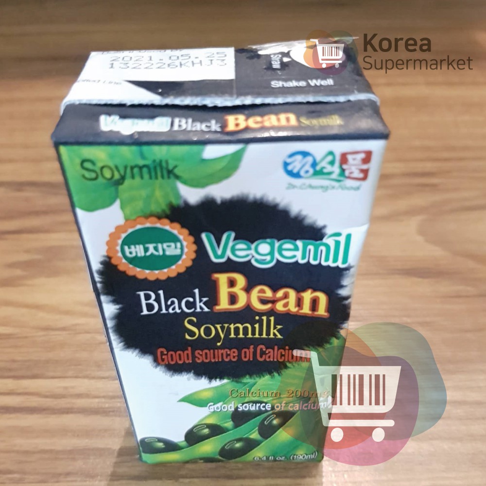 [PRODUK DISKON] Chungs Food Black Bean Soymilk Vegenil Pack 190ml/Susu Kacang Kedelai Hitam Asli Korea