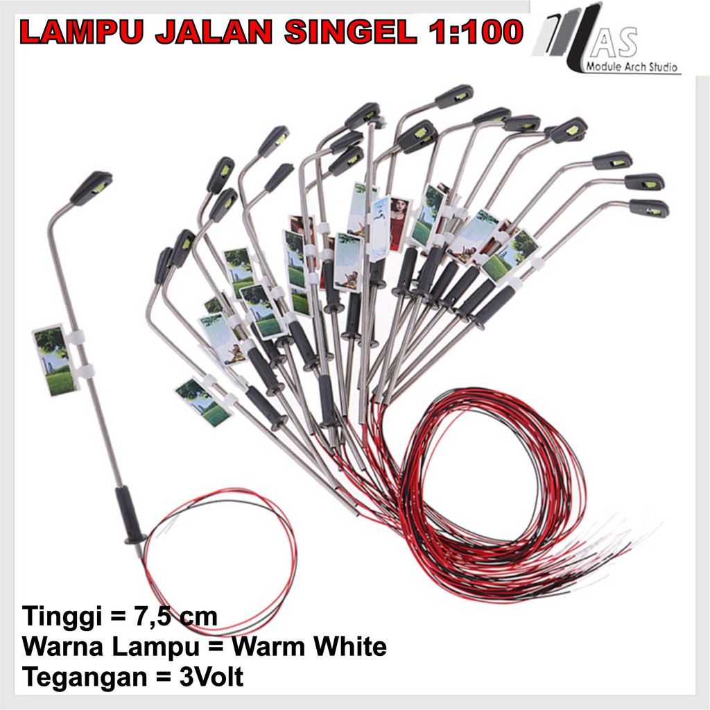 Maket Lampu Jalan Singel Nyala Skala 1:100 - 1:150 - 1:200