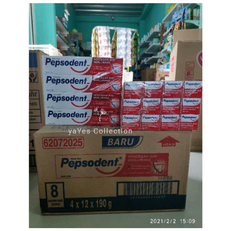 Pepsodent pasta gigi 190 g Siwak cool mint 12 plus pencegah gigi berlubang plak mulut bersih