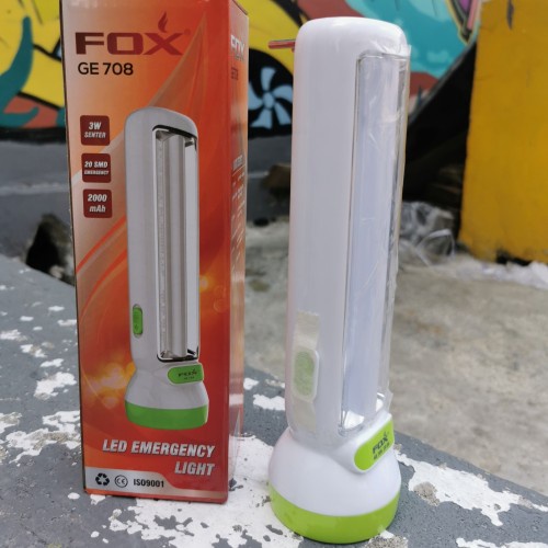 Senter fox 706 senter emergency super terang lampu darurat mati FOX 706 2000Mah awet samping panjang