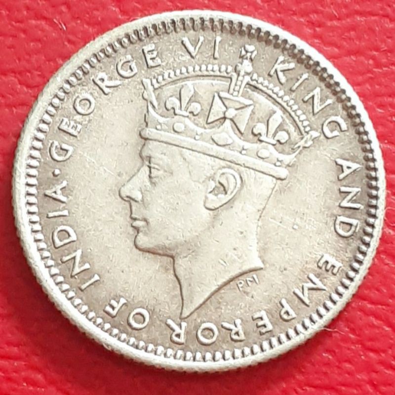 Uang Koin Perak Kuno 5 Cents Malaya Tahun 1945 Silver Coin