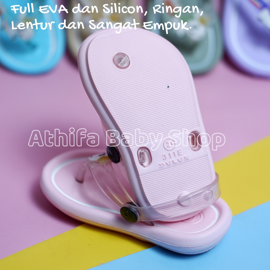 Sandal Jepit Anak Perempuan Bayi Balita Tali Belakang Usia 6 Bulan 1 2 3 Tahun Karakter Unicorn Sendal Spon Gunung Karet Balita Prewalker Bayi Cewek -311E-