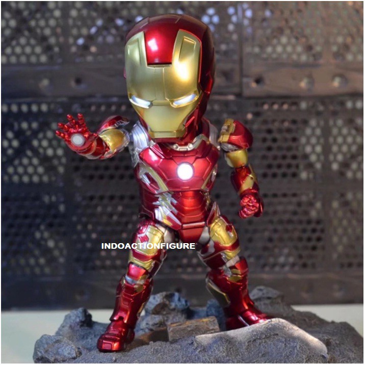 Action figure Egg attack Iron Man MK43 MARK 43 LED full artikulasi kws beast kingdom