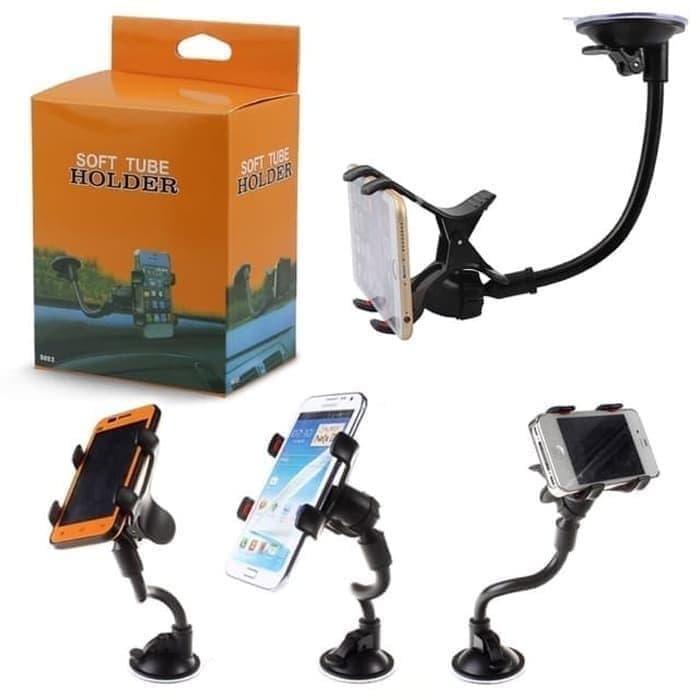 Holder HP Mobil Jepit 4 Tempel Kaca