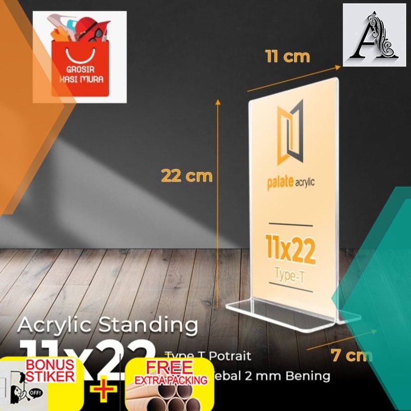 

Promo acrylic tent holder 11 x 22 / akrilik tent card holder