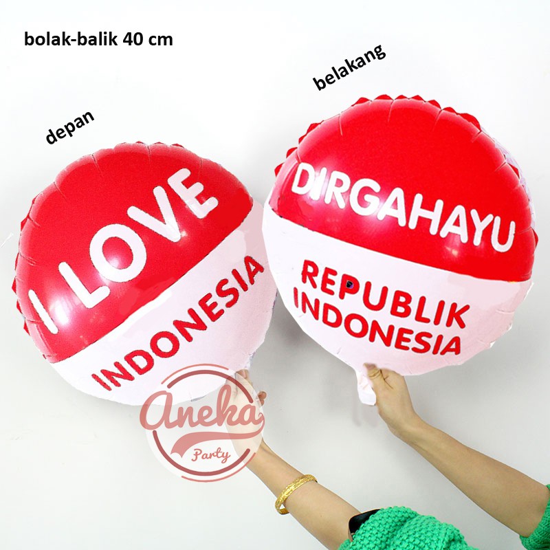 Jual Balon Foil Bulat Merah Putih Balon Hut Ri Balon Karnaval Agustus Balon Bulat