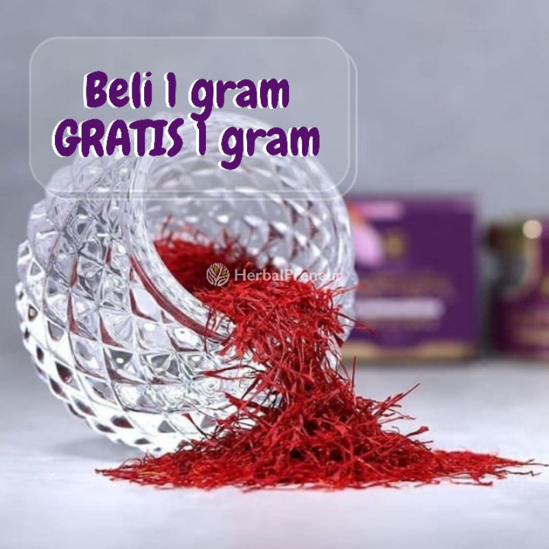

Saffron Safron Premium Super Negin 1 gram Gratis 1 gram