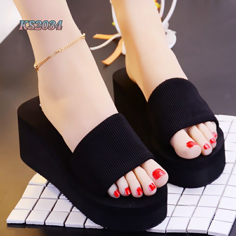 [SALE] SANDAL WEDGES FASHION SLIPPER KS2034 IQ #Realstock