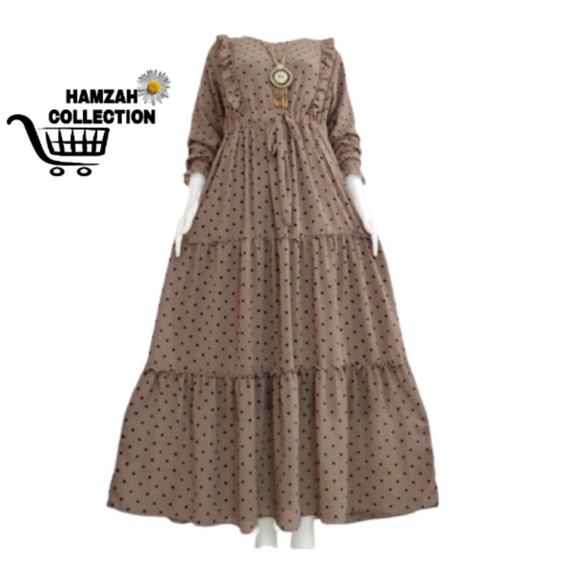 GAMIS CERUTY REMPEL DADA MOTIF POLKADOT KEKINIAN