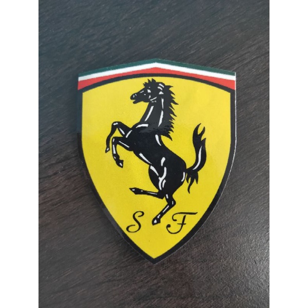 

stiker Ferrari sticker logo Ferrari ukuran 8,5x6,5 cm