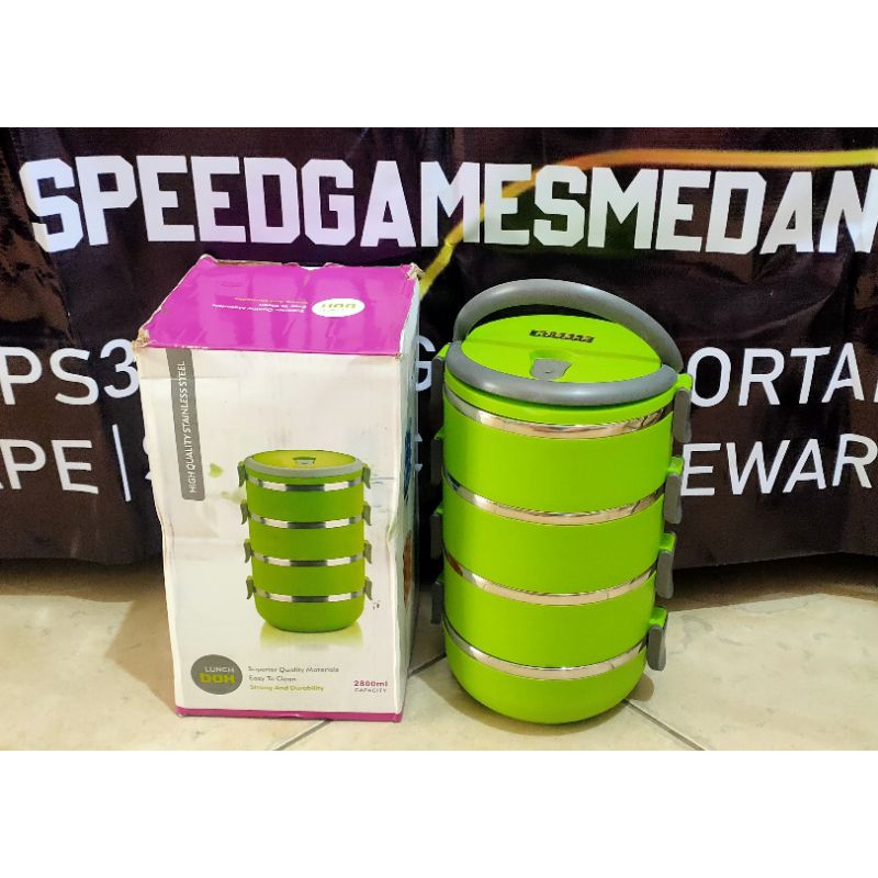 LUNCH BOX STAINLESS STELL 4 TINGKAT / RANTANG MAKAN SUSUN 4 SERBAGUNA
