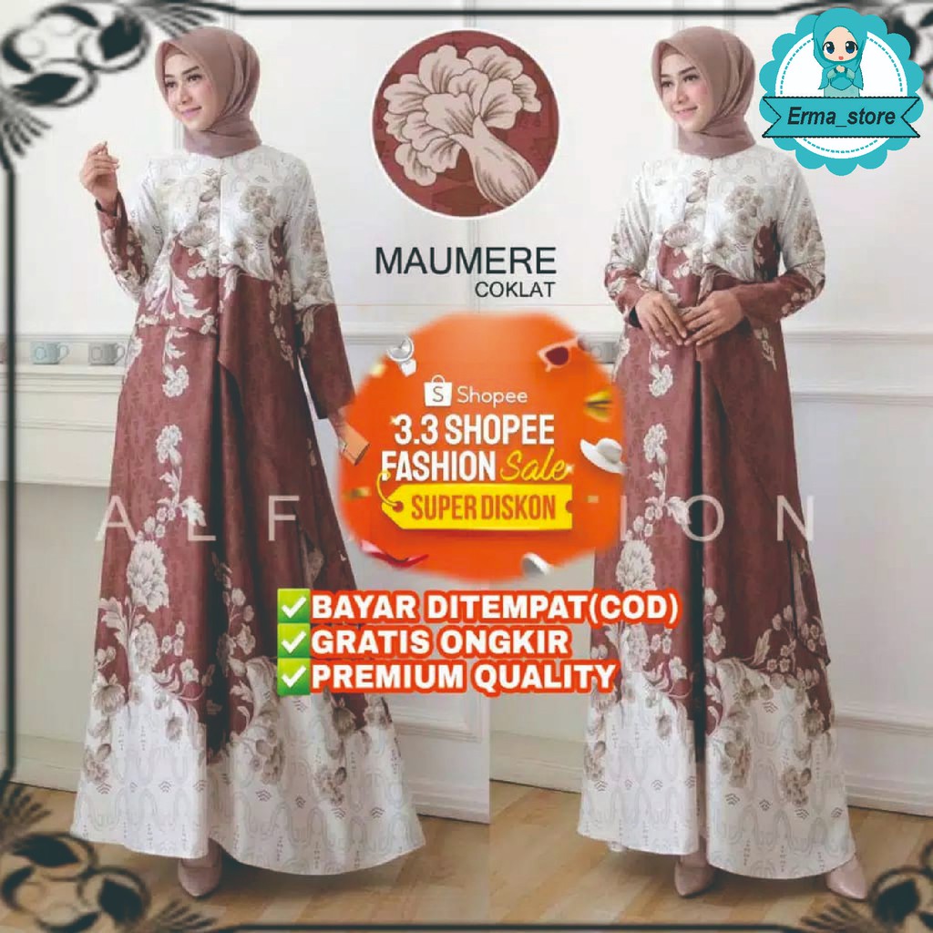 [COD] Toko Baju Gamis Dress Simple Remaja Wanita Indah Promo Baju Wanita Lebaran Muslim Top Terlaris