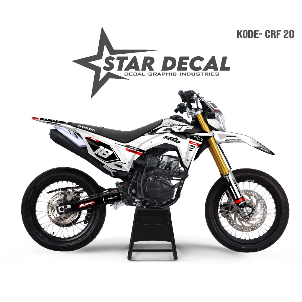 STAR DECAL | Decal CRF full body Hitam Putih Merah