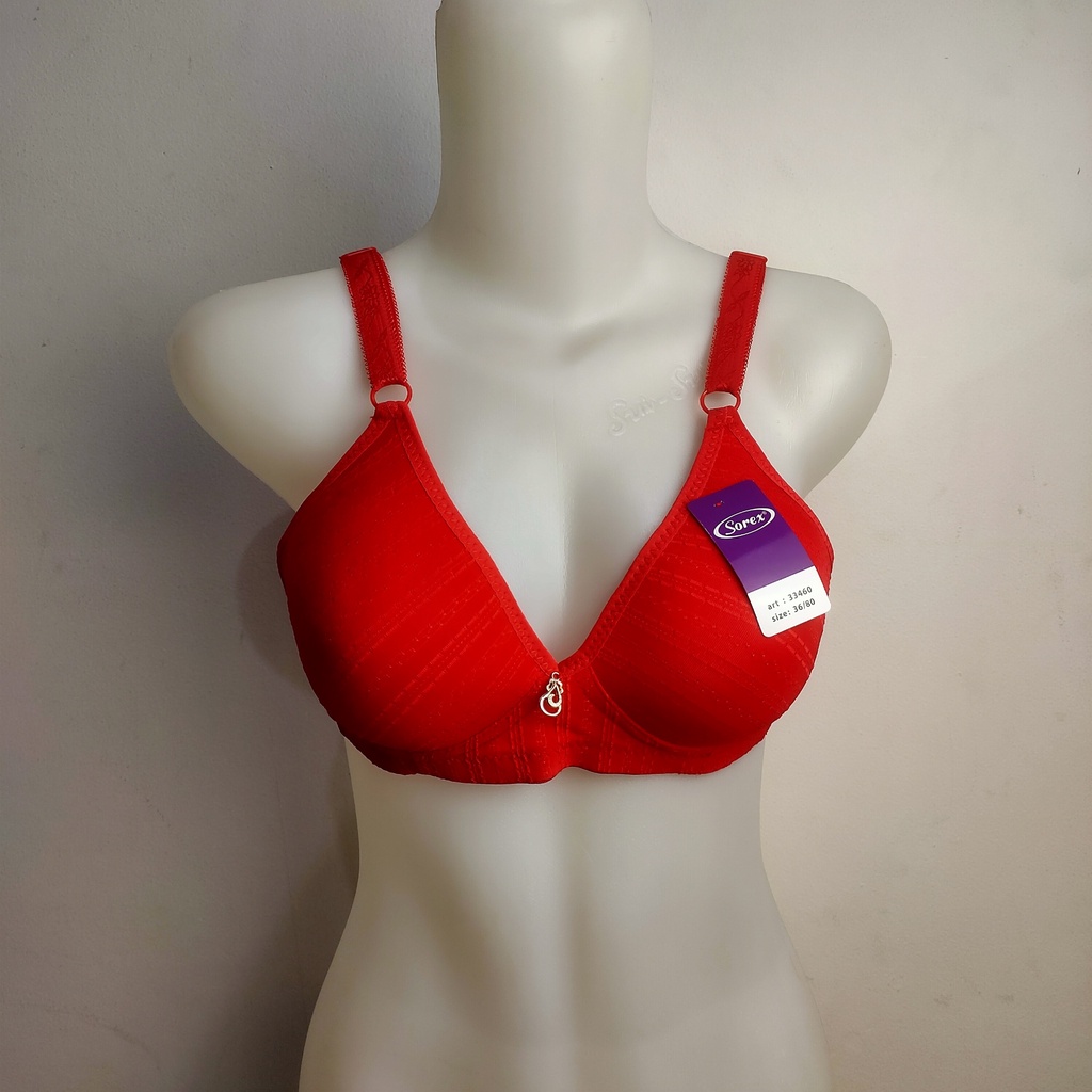 BH Tanpa Kawat Busa Tipis Sorex 33460 | Bra Ukuran 42 dengan Bahan Katun Lembut yang Nyaman