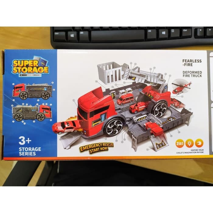 Mainan anak deformed fire truck super storage mainan mobil mobilan P90