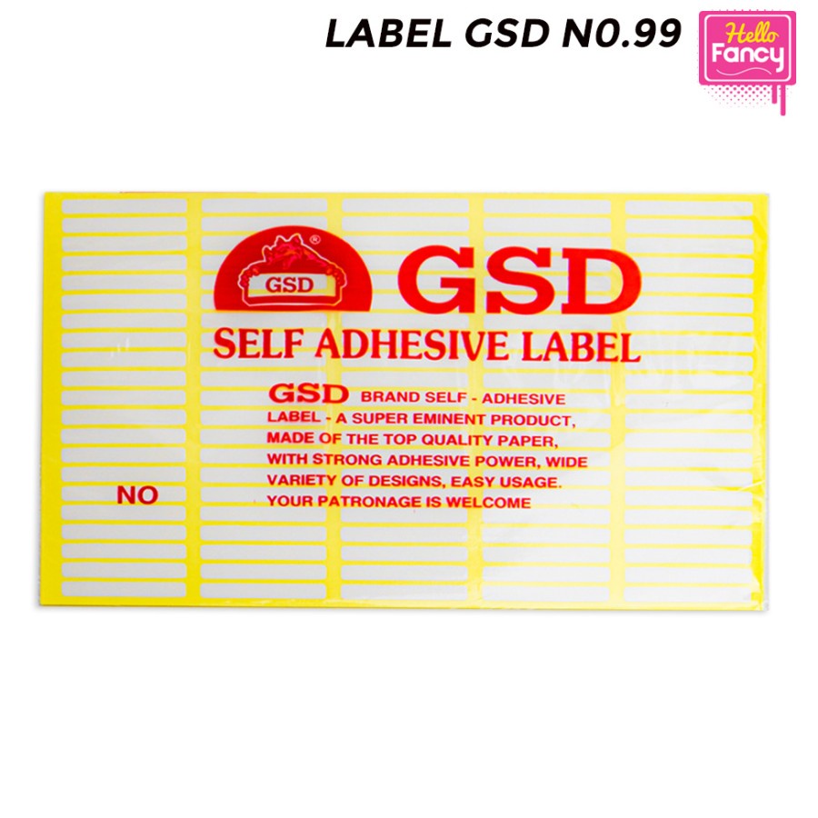 

Label Stiker Sticker GSD Self Adhesive no.99 / Lebel Stiker GSD-99