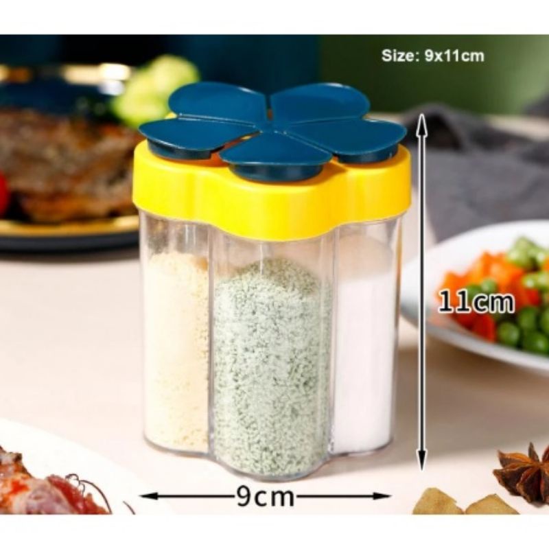 Tempat Bumbu 5IN1 Tabur / Tempat Bumbu 5 Sekat BUNGA / Kotak Bumbu Ms88