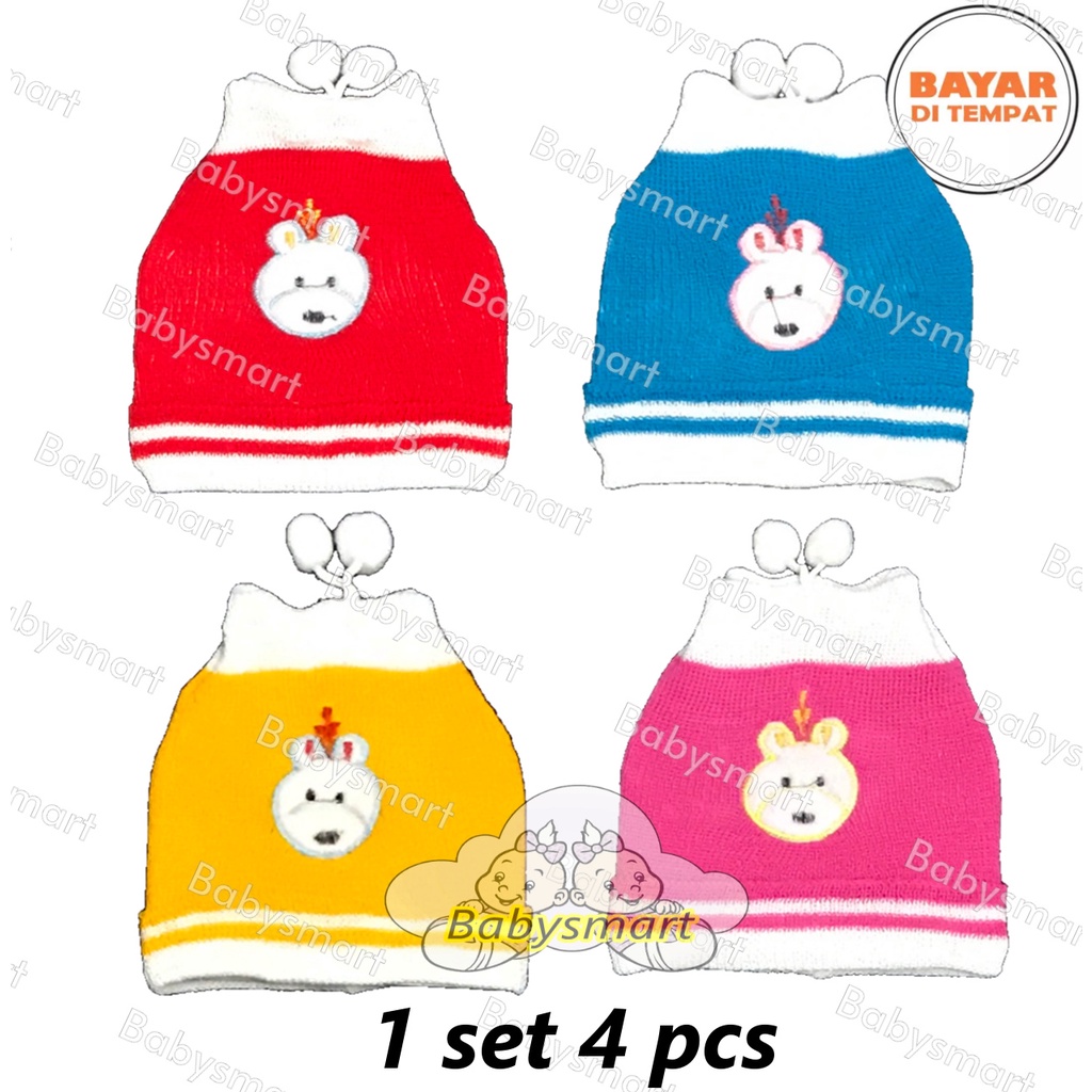 Babysmart - Topi Bayi Rajut / Siet New Born Hat &amp; Socks Baby