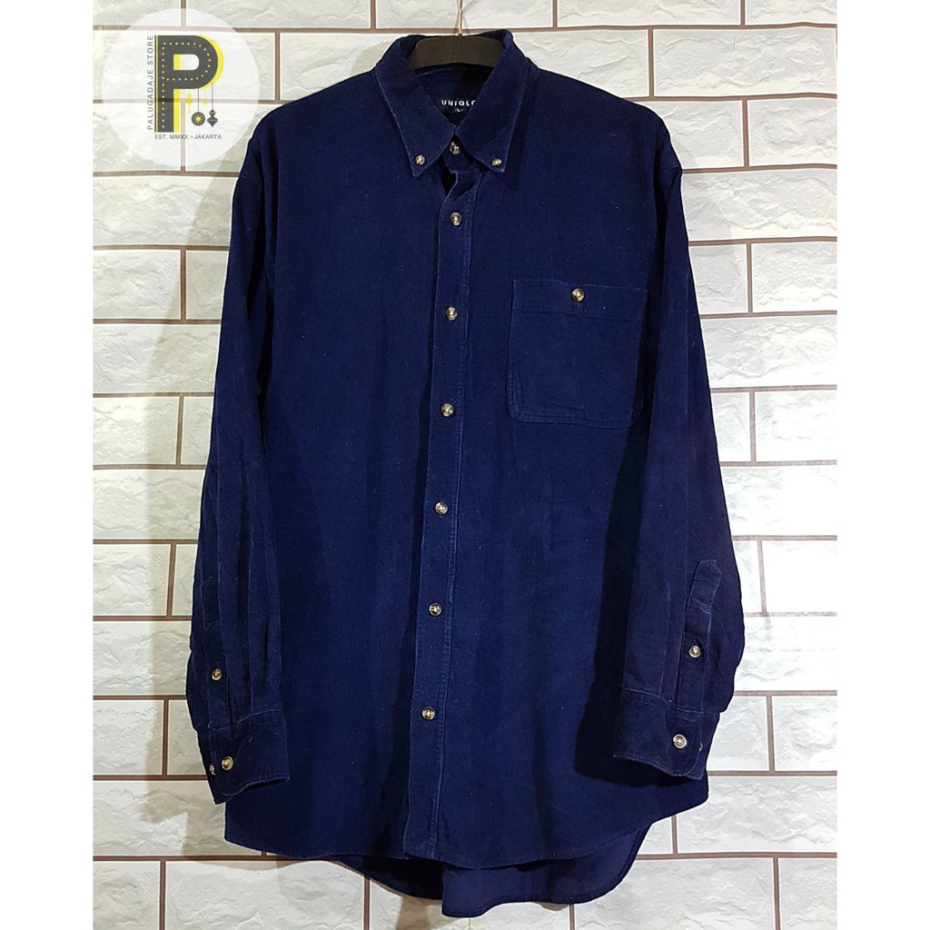 Kemeja Corduroy Casual Pria Second Branded - Kemeja UNIQLO VINTAGE