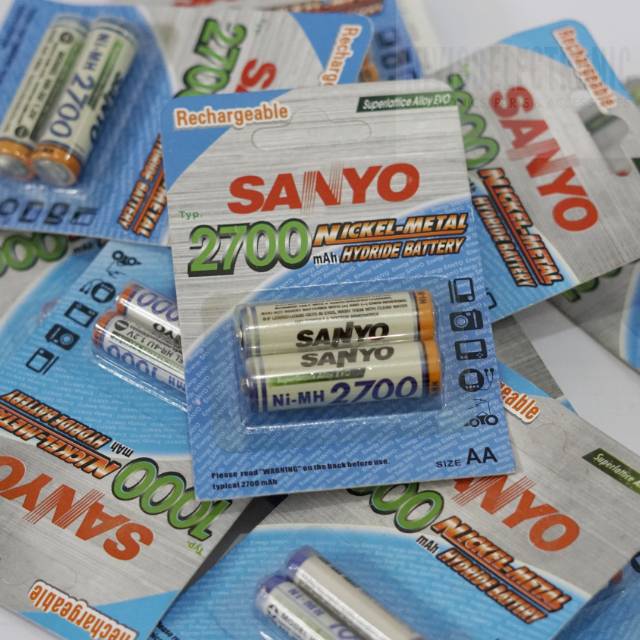 Baterai AA A2 SANYO 2700 MAH NICKEL METAL HYDRIDE BATERAI RECHARGEABLE