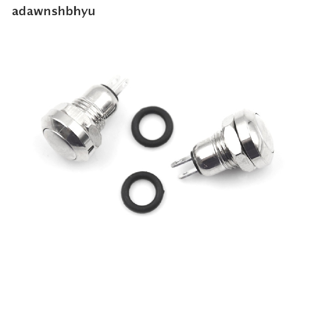 Adawnshbhyu 2pcs 8mm Saklar Tombol Tekan Momentary Mini Micro 2Pin Metal Tahan Air