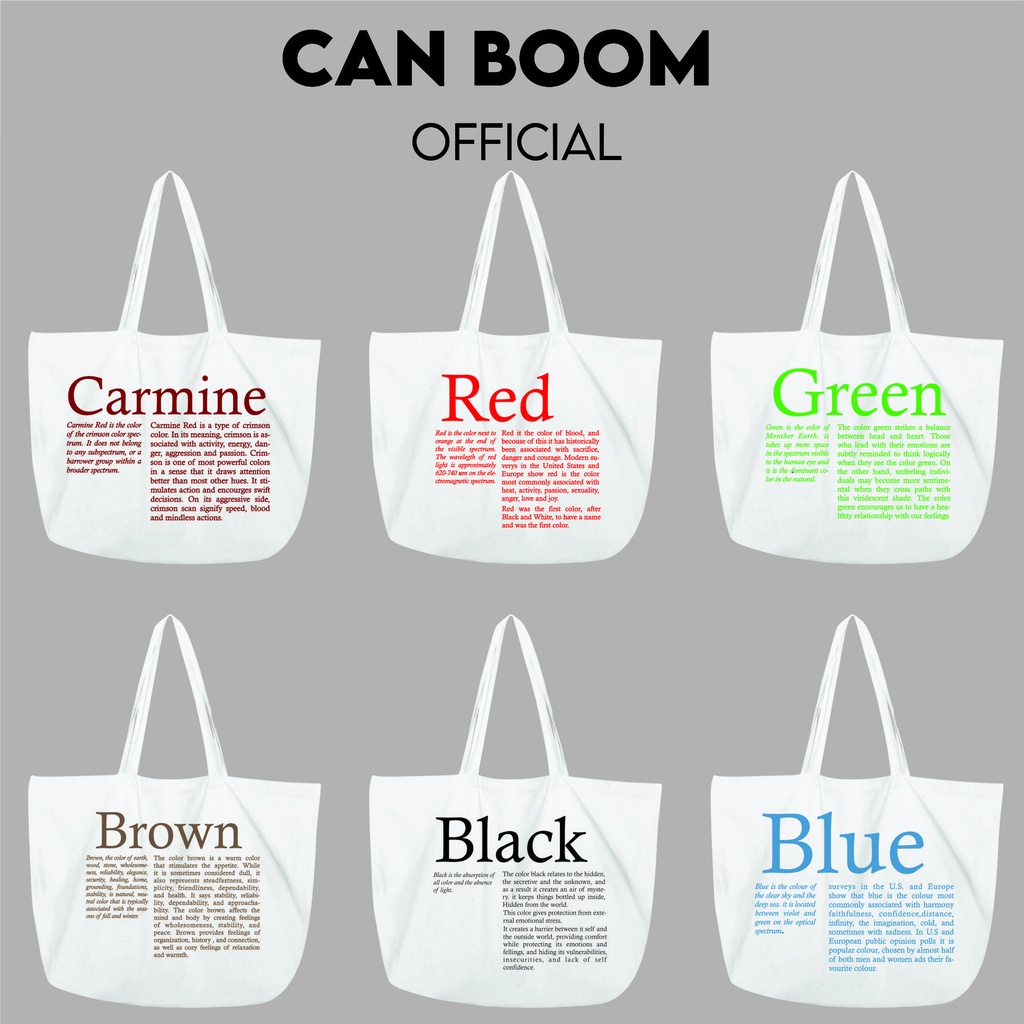 Tote Bag Kanvas Drill Colour Text Resleting Landscape By Canboom Official