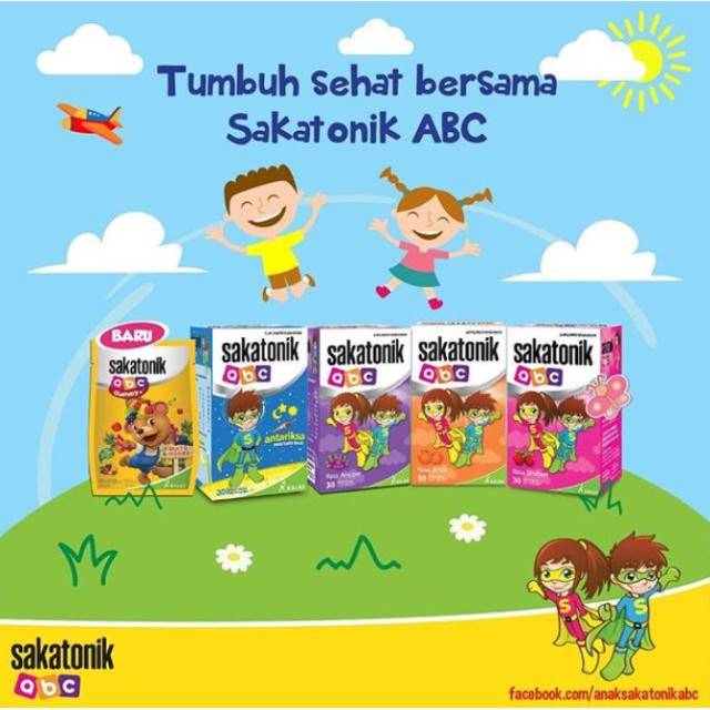 SAKATONIK ABC STROBERI ISI 30 TABLET HISAP RASA STRAWBERRY