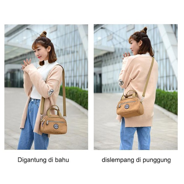 glinkshop1 Jinqiaoer Tas Multilayer Anti Air Selempang Jinjing Handle bahan nilon super ringan