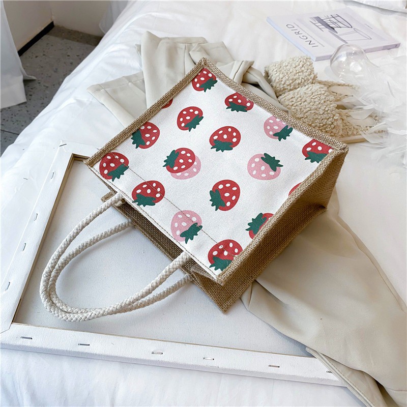 Merci Shoulder Bag Top Handle Tas Bahu vintage korean-Strawberry