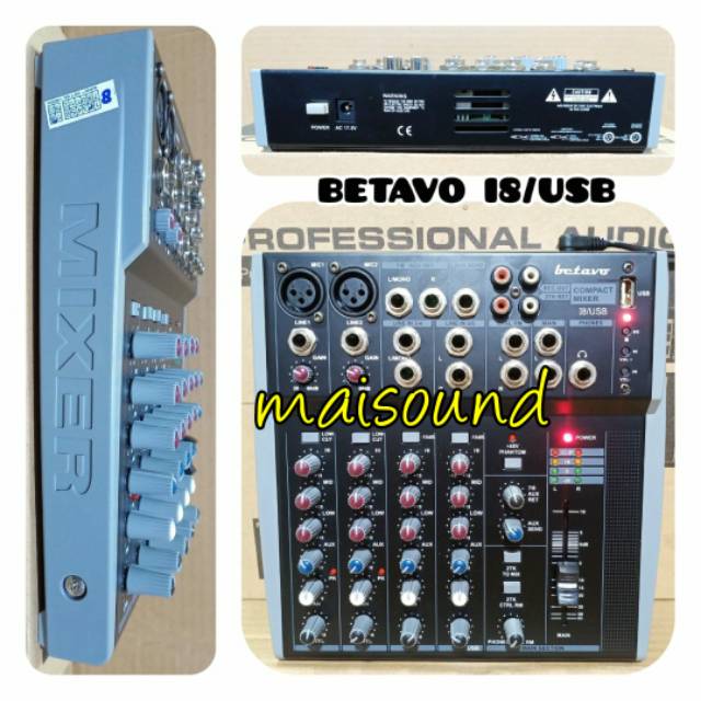 MIXER AUDIO BETAVO I8 USB MIXER KARAOKE BETAVO I8USB 8 CHANNEL