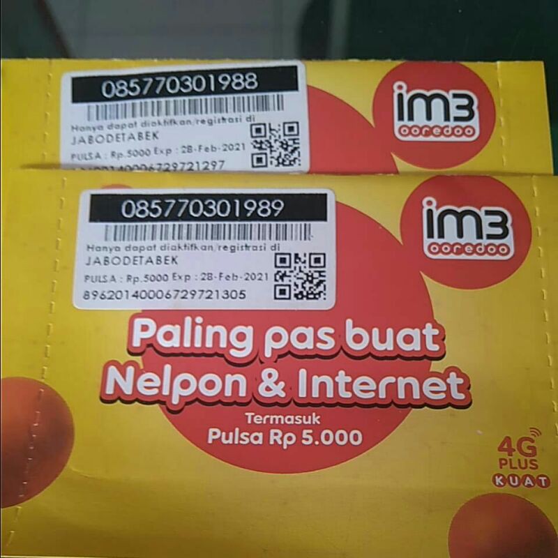 No Cantik IM3 Seri Tahun Pasangan 08577-030-1988 & 08577-030-1988