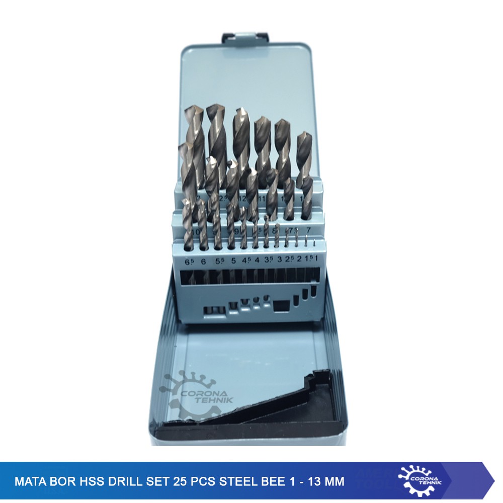 Mata Bor HSS Drill Set 25 Pcs Steel Bee 1 - 13 mm