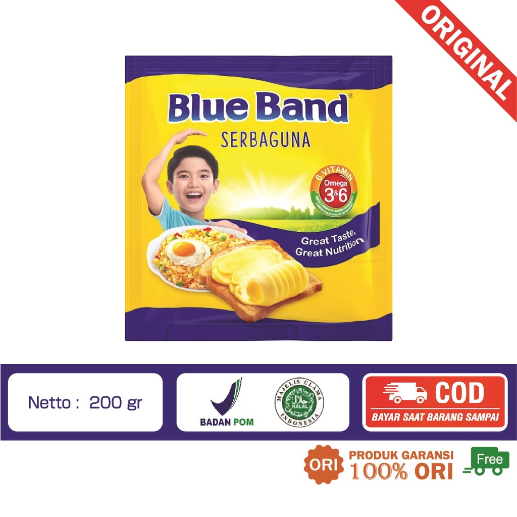 

Blue Band Margarine Serbaguna 200gr Mentega Masakan Bumbu Dapur Minyak Margarine Makanan Olesan Roti Campuran Kue Pengganti Minyak Goreng Halal