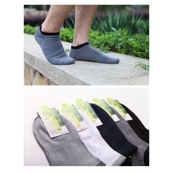 Kaus Kaki Pria Bambu Kesehatan Serat Bamboo Kaos Kaki Pendek Socks Unisex Kaus Kaki Casual Socks W07